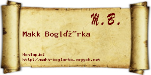 Makk Boglárka névjegykártya